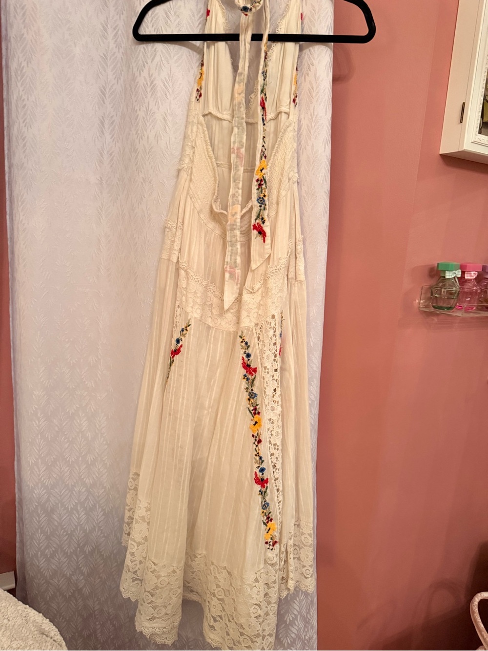 Free People Keila Midi Dress embroidery and lace halter dress - Picture 7 of 16